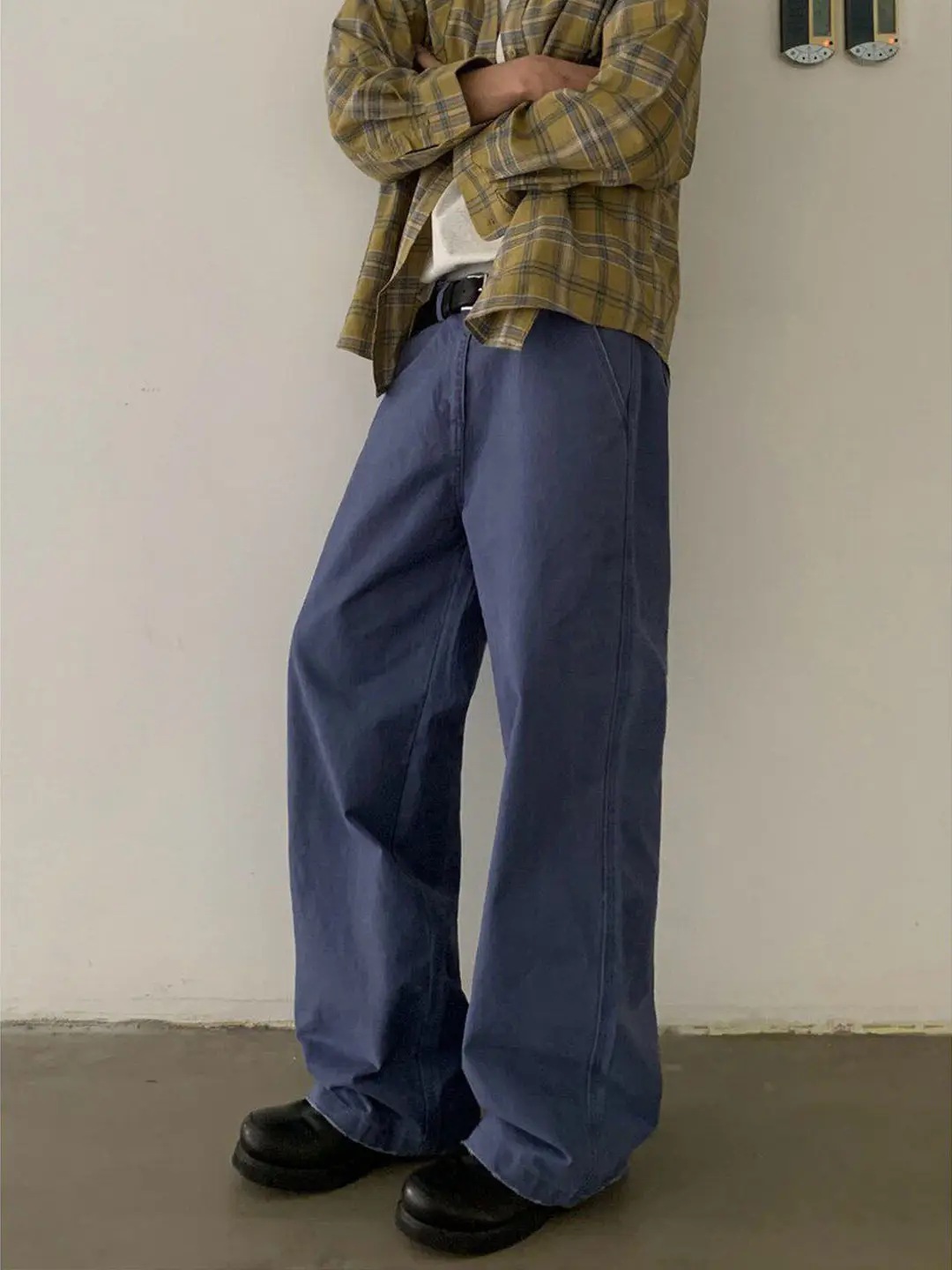 Calças Jeans Retrô Americanas Lavadas Estilo Streetwear Casual de Trabalho, Corte Reto Solto de Perna Larga para Homens e Mul...