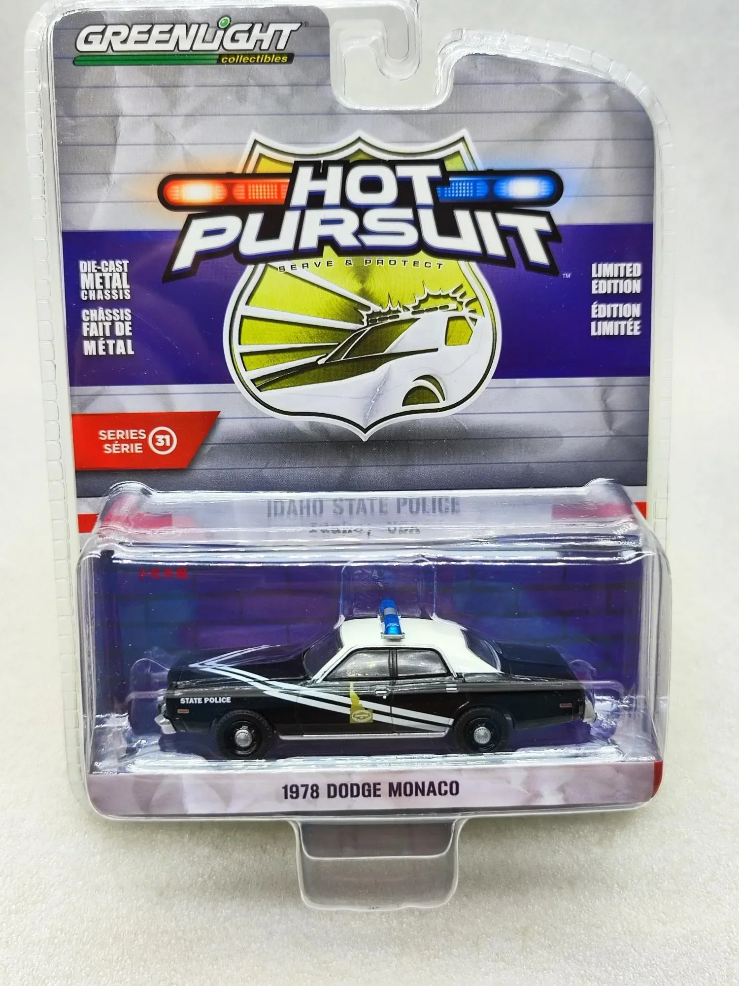 1: 64 1978 Hot Pursuit 31 Heat Tracing Monaco Police Vehicle Alloy car model collection gift ornaments