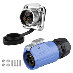 CNLINKO LP20 3 Pin Waterproof Screw Locking AC/DC Power Connector Quick Lock Automotive LED Screen Display Panel Mount Connector