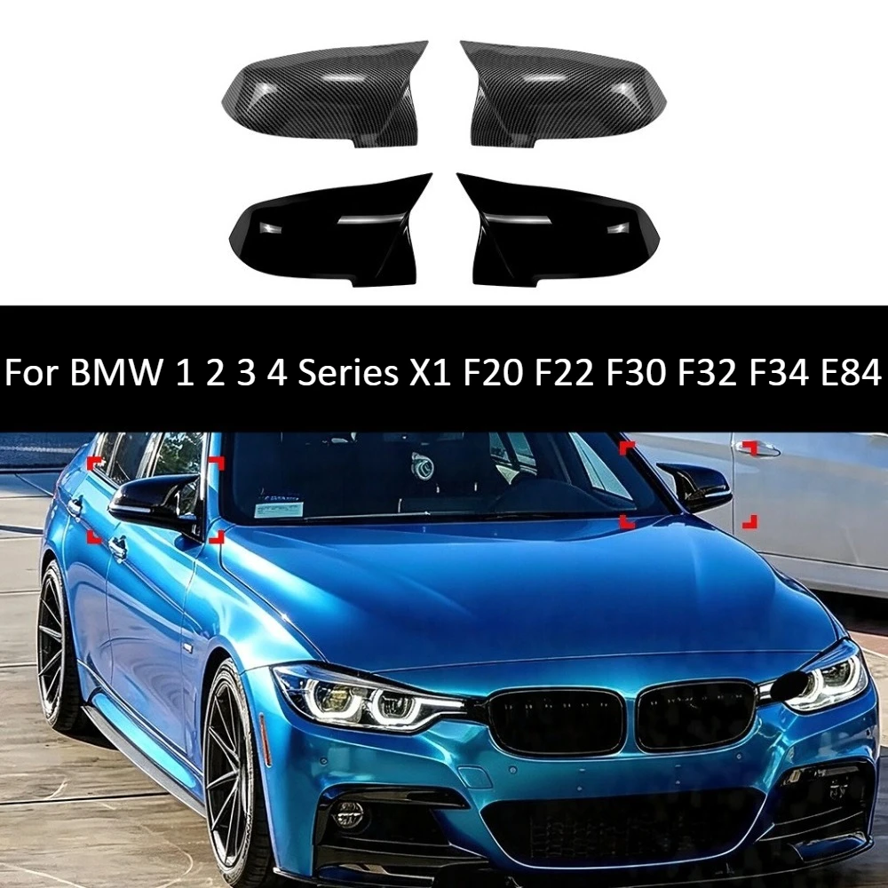 M Style Side Mirror Covers For BMW 1 2 3 4 Series X1 F20 F22 F30 F32 F34 E84 Clip On Replacement Exterior Car Accessories Tuning