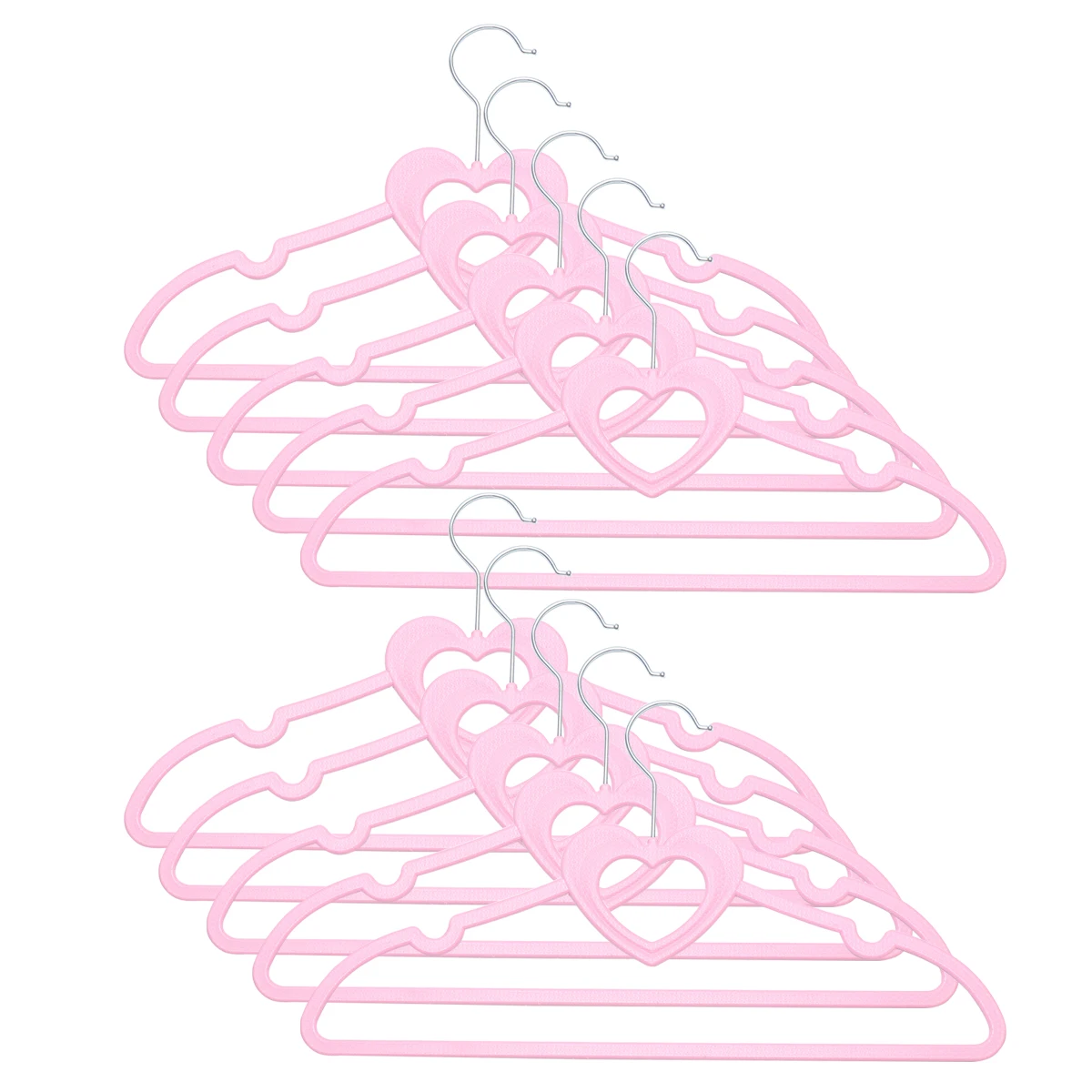 

10pcs Pink Clothes Hanger Thin Personal Garment Rack Pant Hanger Clothing Shape Home Decor Anti Rust Hooks Strong