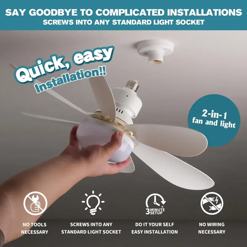 Home Removable Fan Blades Small Fan, Dining Room Bedroom Intelligent Remote Control Ceiling Fan Light