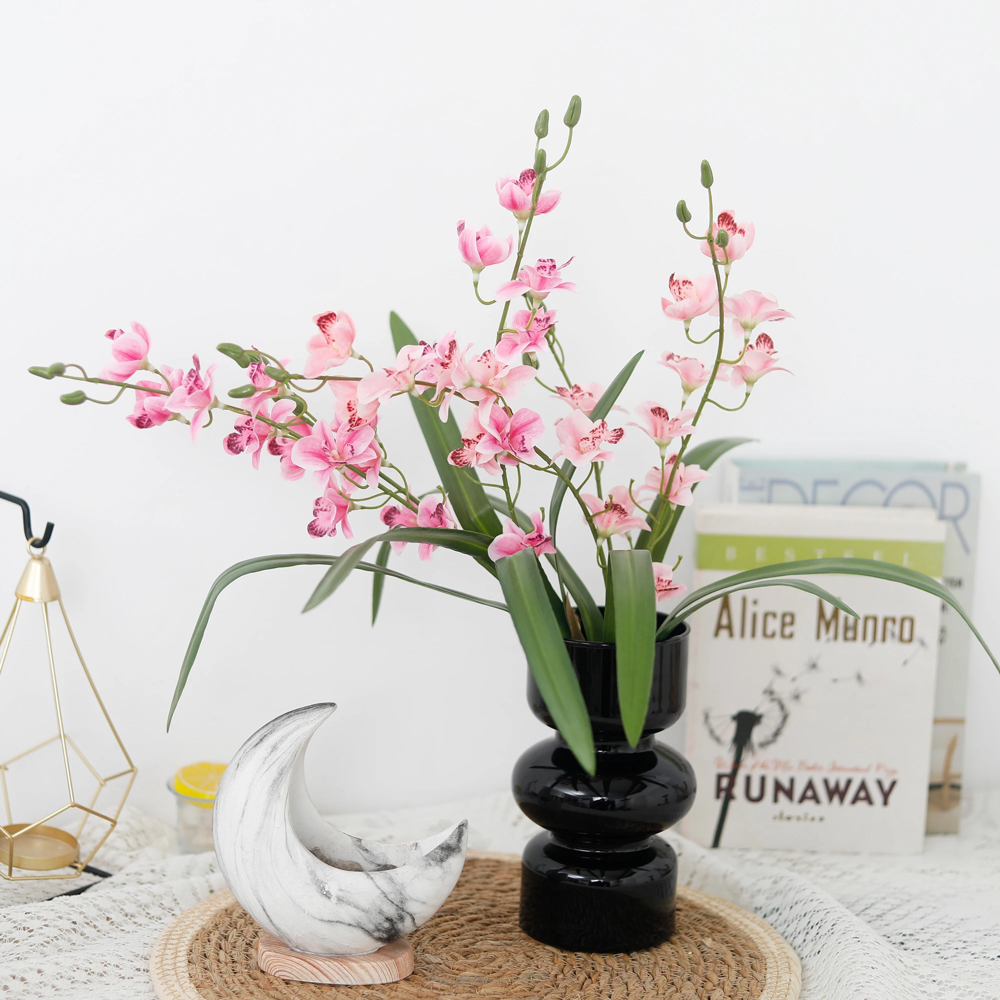 

49cm Artificial Orchids Quality Flowers Bouquet Home Table Garden Decoration Fake Floral Wedding Living Room Party Arrangement
