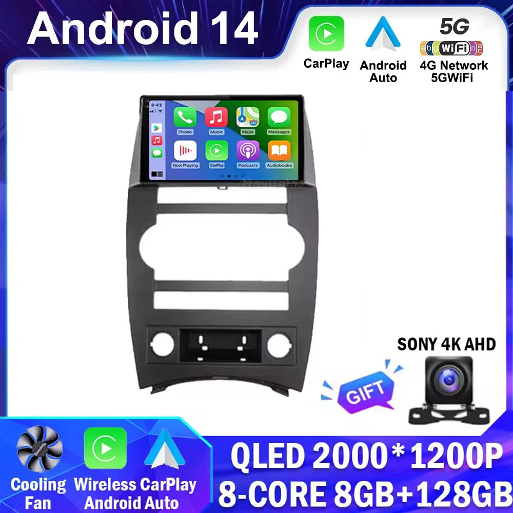 

Android 14 For Jeep Commander XK 2007 GPS Navi Multimedia Player Stereo Head Unit Carplay DSP Auto Radio WIFI 4G BT No 2din DVD