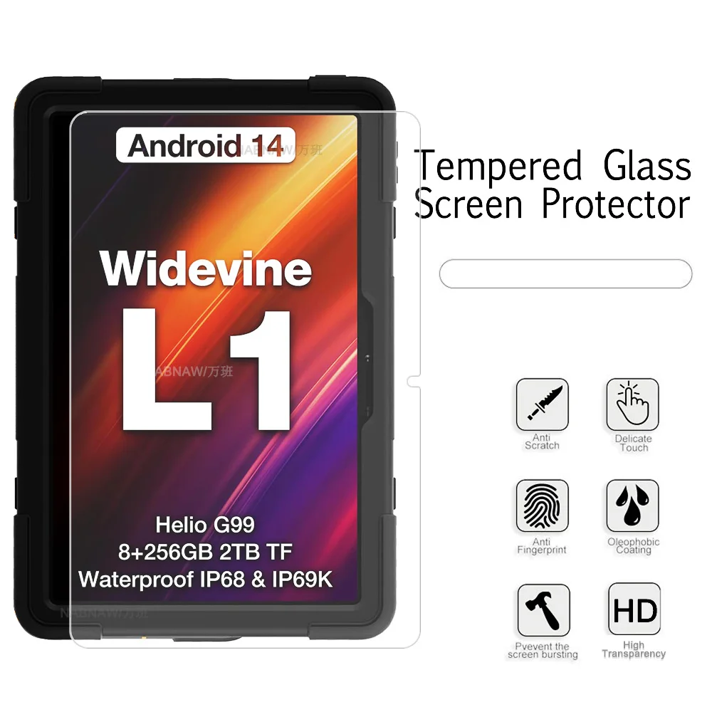 2 Pieces Tempered Glass Screen Protector For AGM Pad P2 Active 11 Ultra Clear Scratch Proof Hard Protective Film