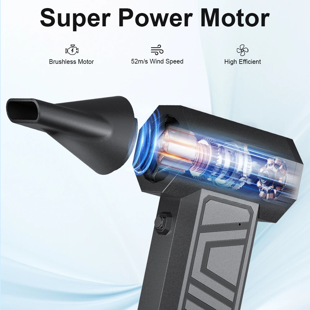 Violent Fan 2025 New Car Fan Cleaning Jet Blower Tools Electric Air Duster Portable Type-C Charging Turbo Fan Blowing Snow - Image 4