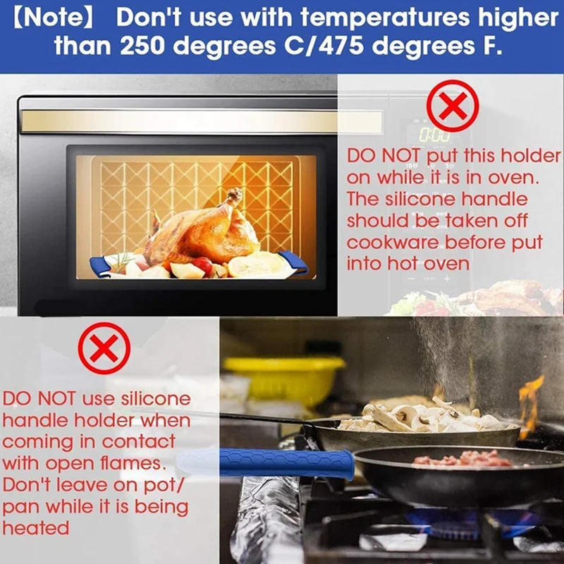 New Silicone Hot Handle Holder For Cast Iron, 3 Pack Pot Handle Sleeve Non Slip Rubber Cover Set For Skillet Frying Pan