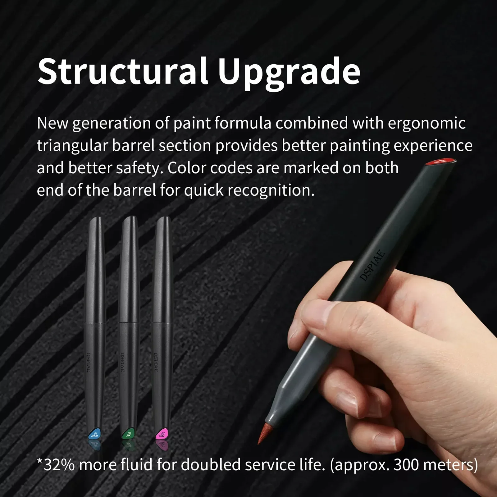 DSPIAE  Colors Brush Pen Environment-friendly Water-based Soft Head Marker Base To Base Color Metal Color Marker