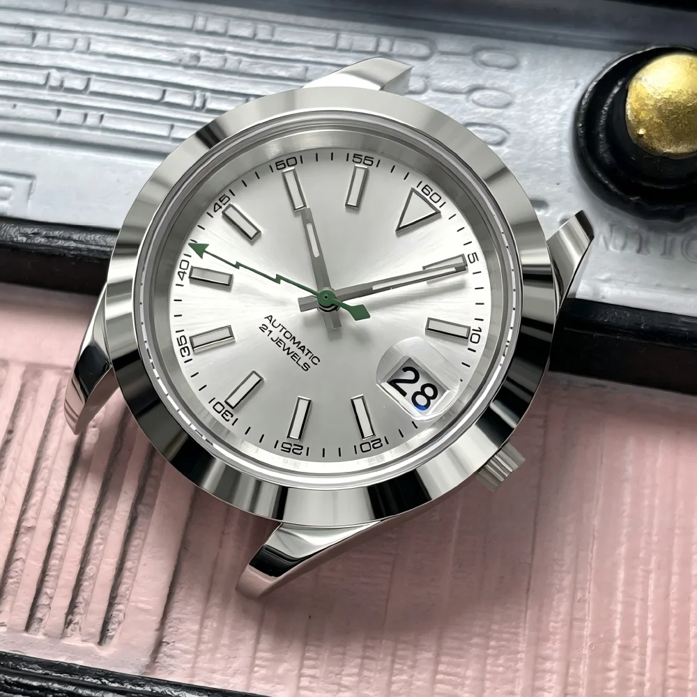 36mm/39mm Water-Resistant Automatic Mechanical Watch with Sapphire Glass, New Model with Green Hands, Equipped with Chinese NH35
