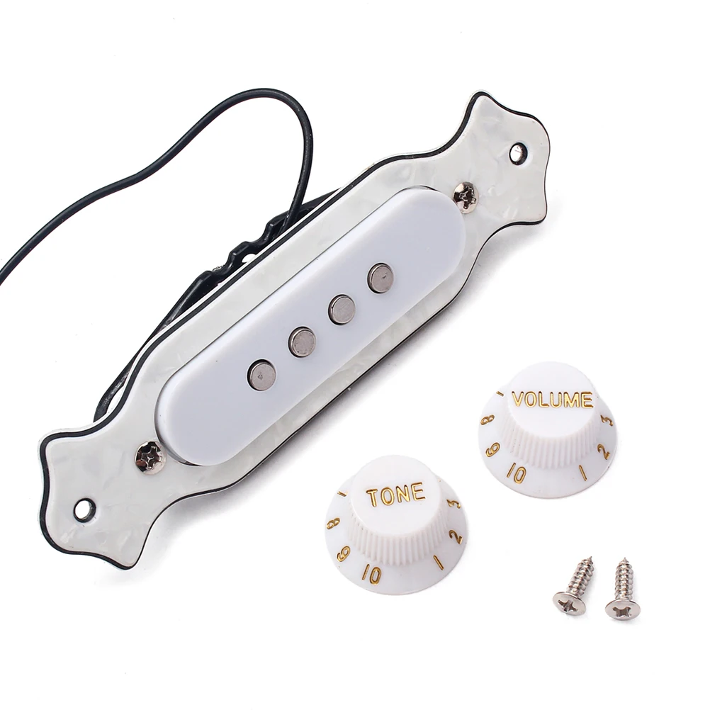 

Pickup Wired Output Guitar Volume Knob Pre Soundhole with Tone Control Pre-wired Pedal