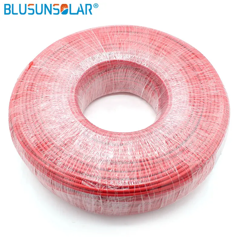 50Meter/Roll 6.0mm2/10AWG Solar Cable for Solar Power PV System PV Panel Connect with TUV Approved UV Resistant  XLPE