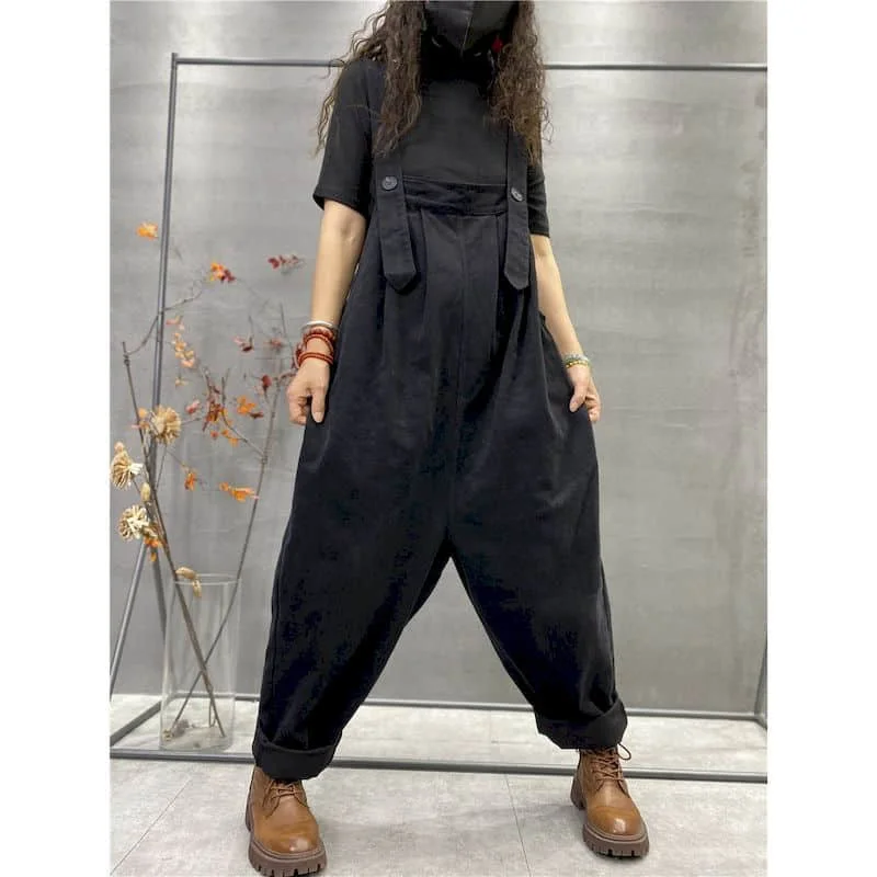 

Женский комбинезон-ромпер оверсайз в стиле рабочей одежды, без рукавов, цельный, свободный, в корейском стиле, повседневный, винтажный