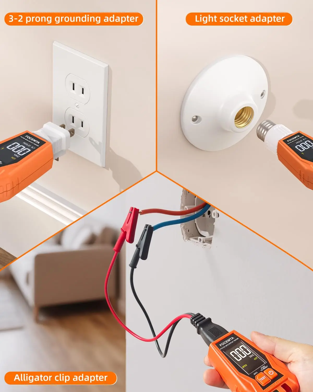 Circuit Breaker Finder Kit with GFCI Tester, Light Socket Adapter & Carrying Case for Home and Commercial Use