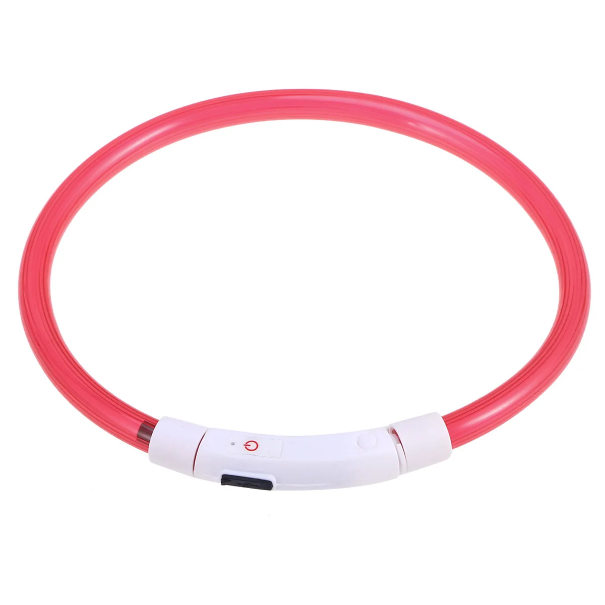 

LED Dog Collar USB Rechargeable 50cm Red Glowing Silicone Pet Collar Energy Saving Eco Friendly Night Safety Light