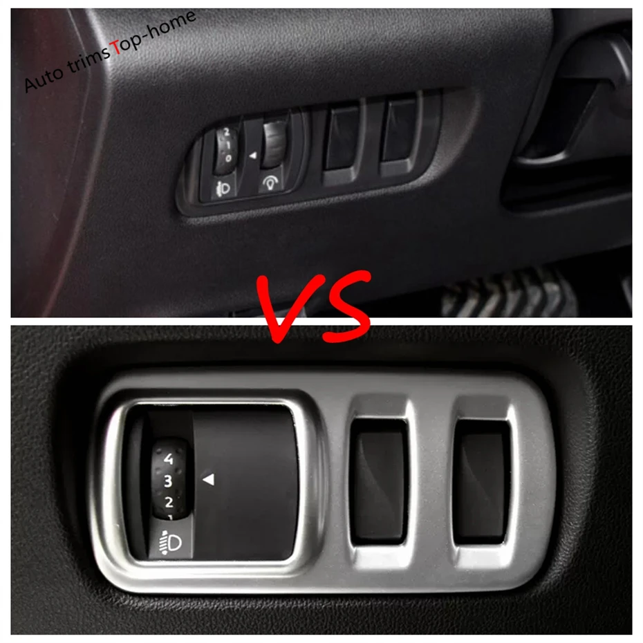 ABS Fiber Car Headlight Adjustment Switch Control Button Cover trim Interior Accessories For Renault Captur Clio 4 2014 - 2023