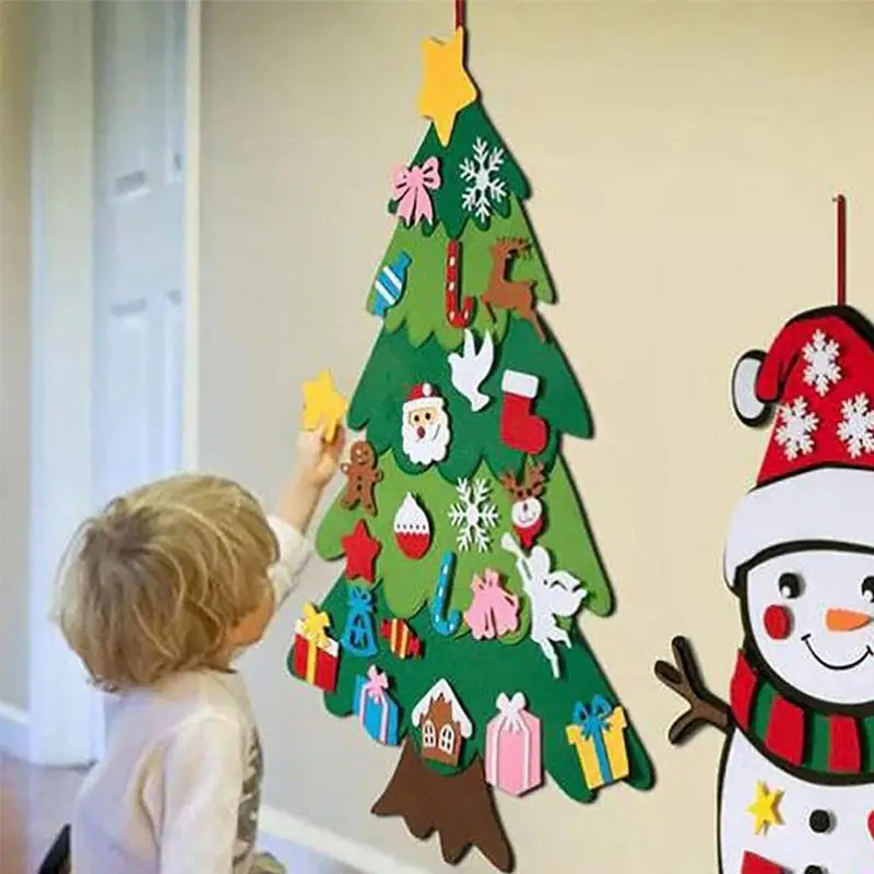 Felt Christmas Tree Toy Kids Christmas Tree Toy Christmas Wall Decorations My First Christmas Tree With A Pair Of Christmas