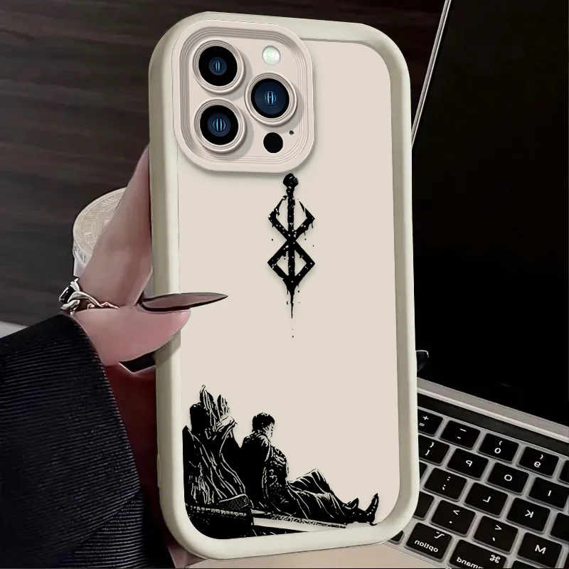 Coque de téléphone en Silicone, bande dessinée Berserk Guts, pour iPhone 17 Air 16 16E 15 14 13 12 11 Pro Max X XS X S Max XR SE 2020 SE4 7 8