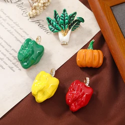 Muylinda Green Vegetable Fruit Enamel Loofah Brooch Exquisite Harajuku Shirt Collar Clip Pins Women Corsage Brooch Pin