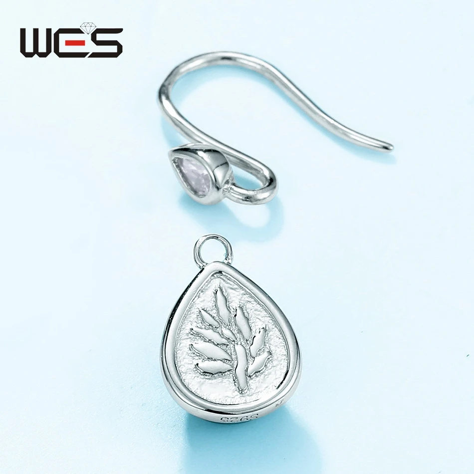 أقراط قطرة ماء من الفضة الإسترلينية للنساء ، عقيق طحلب طبيعي ، عقيق ، توباز ، كوارتز وردي ، هدايا خطبة عيد الميلاد #6