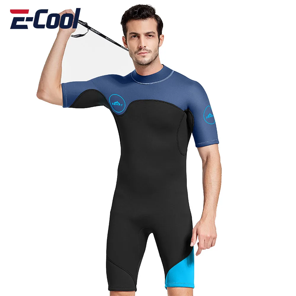 

Men's Neoprene Wetsuit Short Sleeve Swimming Scuba Diving Suit Bathing Swimsuit for Surf Snorkeling Wet Suit 2MM