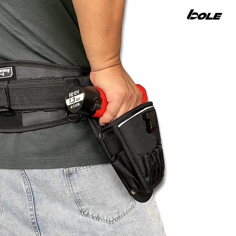 BOLE Multi-functional Waterproof Drill Holster Waist Tool Bag Electric Waist Belt Tool Pouch Bag for Wrench Hammer Screwdriver