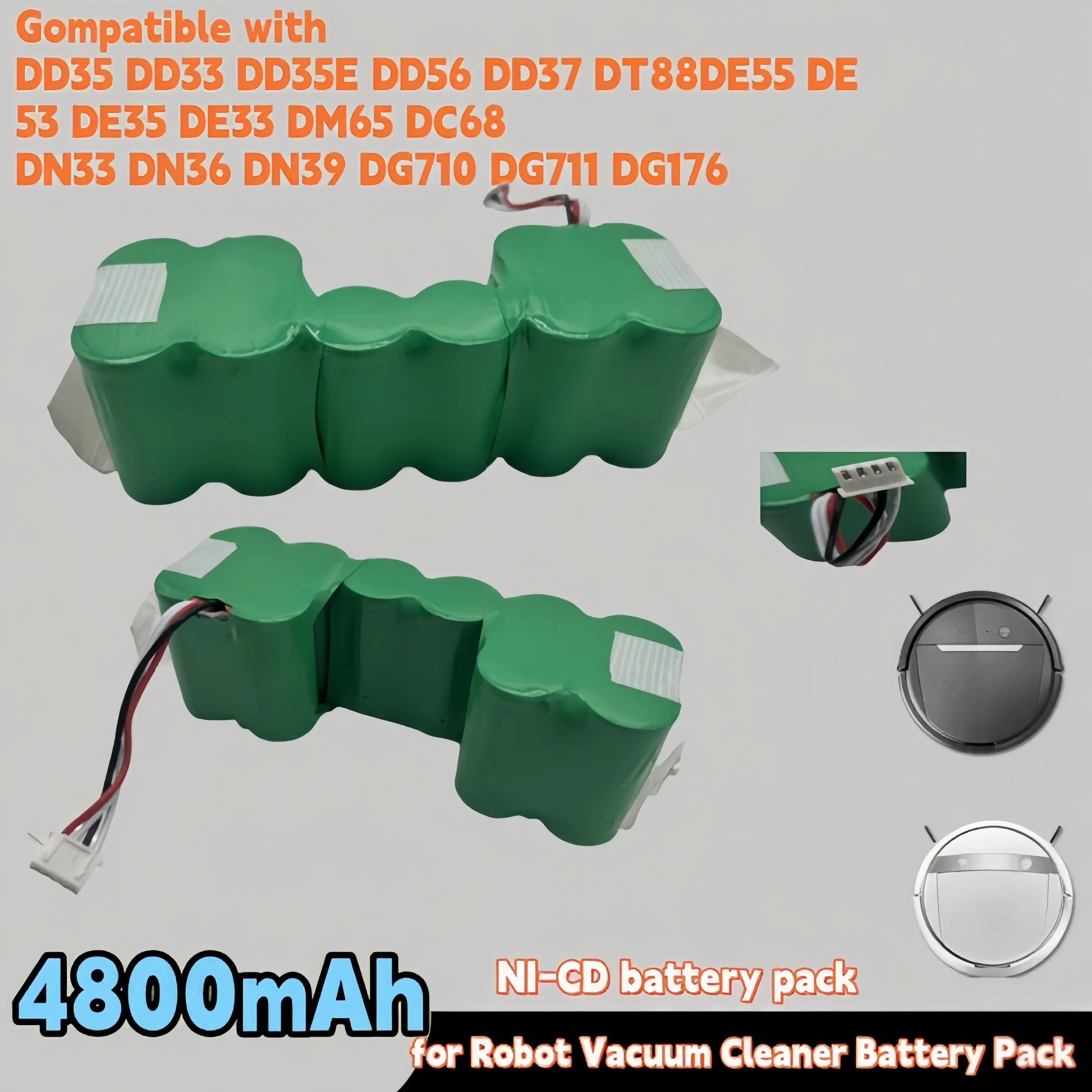 ❕ ✅ Ecovacs Deebot Высококачественный аккумулятор для робота-пылесоса 12 В 4800 мАч, совместимый с DM87 DM88 DG716 DE33 DE35 DE55 DE5G DD3 ❕ ✅ Ecovacs Deebot Высококачественный аккумулятор для робота-пылесоса 12 В 4800 мАч, совместимый с DM87 DM88 DG716 DE33 DE35 DE55 DE5G DD3