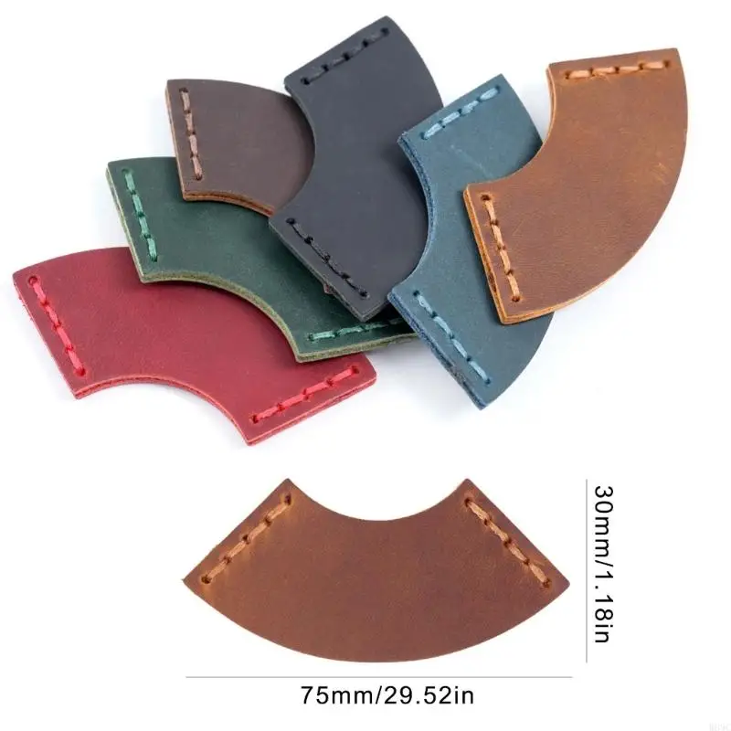 W89C PU Leather Bookmarks Retro Fan Shaped Bookmarks Creative Page Marker Reading Supplies for Teacher Student