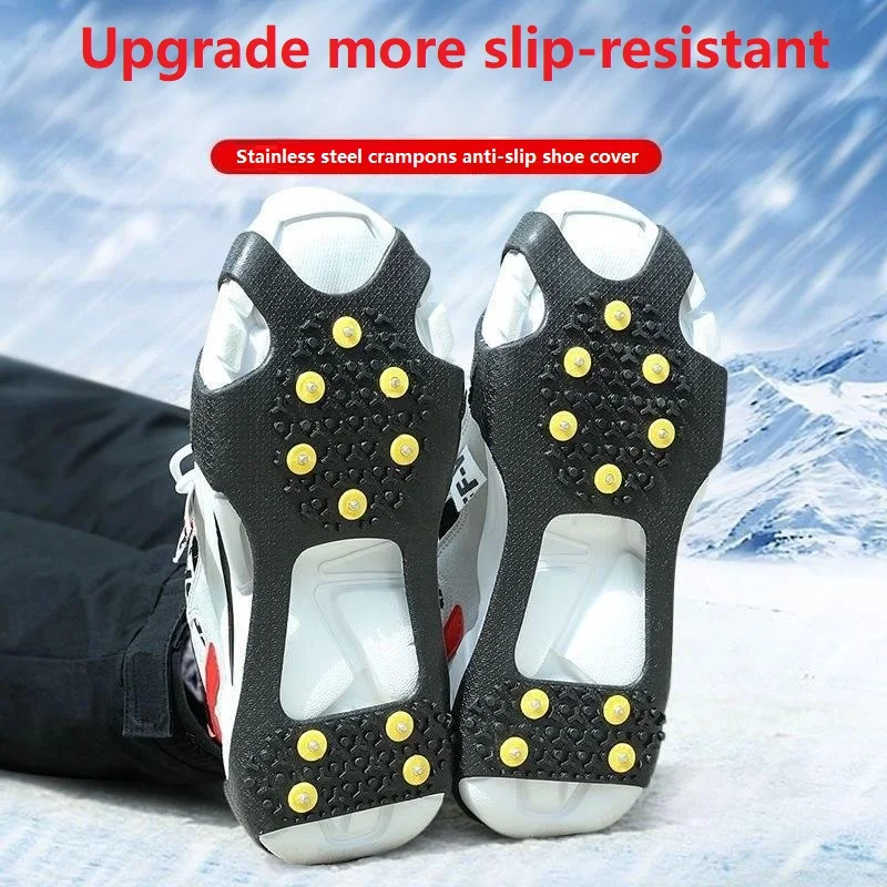 10 Studs Non-slip Crampons Outdoor Winter Shoes Spikes Ice Crampons for Walking Shoes Spikes Shoes Ice FHBZ02