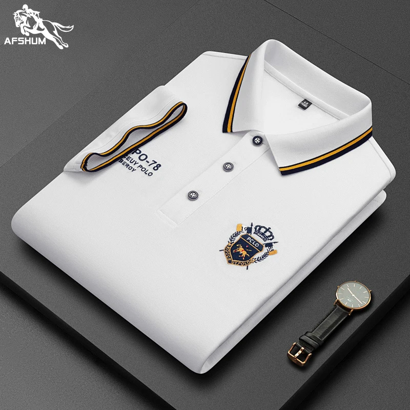 polo shirt men summer new high quality cotton men\'s Short sleeve Solid color embroid youth Business casual polo shirt M-4XL 903