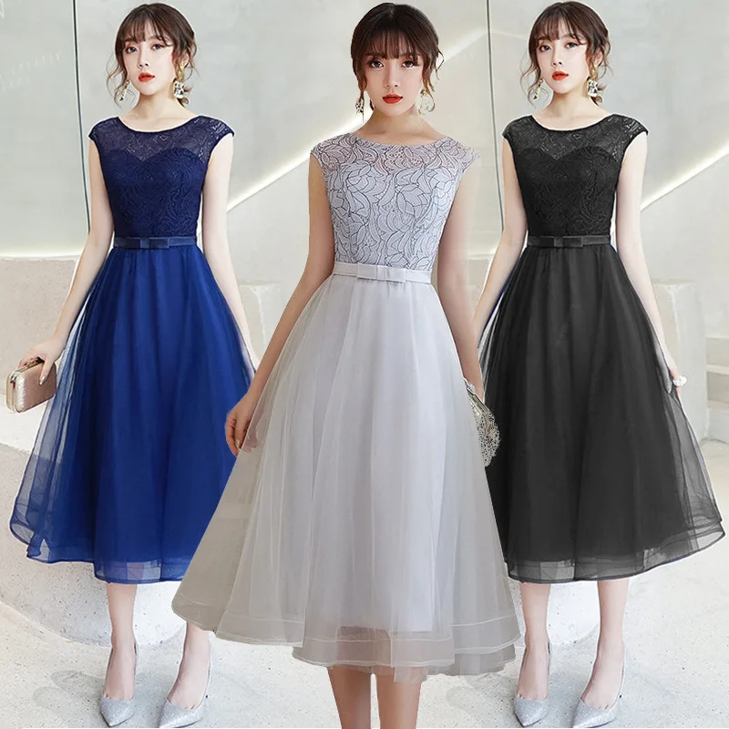 

Ele Mid-Length Chinese Sle Wedding Dr Slimming Women's Formal Evening Gown Bridal Par Attire Hotel Indoor Use