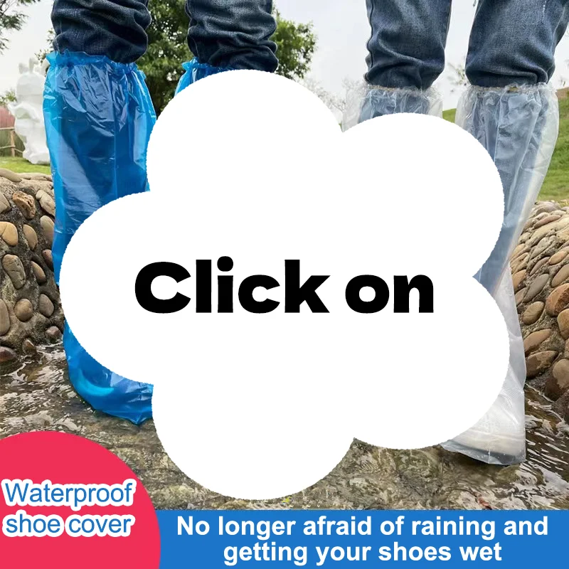 10PCS Transparent Plastic Outdoor Thick Wear-resistant Waterproof Isolation Foot Cover Rainy Disposable Shoe Covers