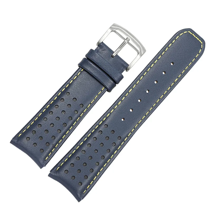 For Citizen Blue Angel 2 Generation Genuine Leather Men 22 23mm Eco-Drive Original Blue Yellow Line High Quality Watch Strap