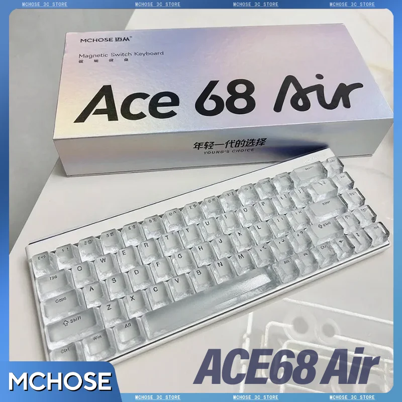 

MCHOSE Ace68 Air Gaming Keyboard Hall Effect Switch 0.001mm RT GT Super Switch Support SOCD DKS MT TGL Dynamic RGB Light Box