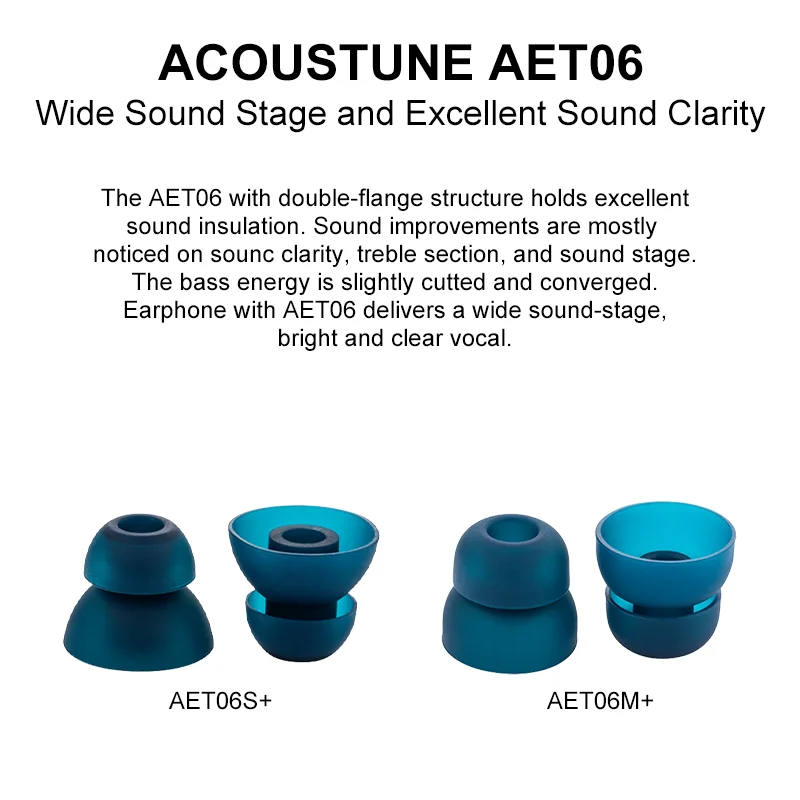 Acoustune AET06 eartips acoustune tips aet06a eartips double flange earbuds AET07/AET08/AET16 earpiece inear earphone accesories