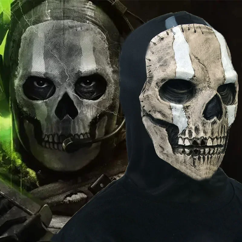 Call of Duty Skeleton Ghost Mask Halloween Game Role-playing Costume Mask Ghost Mask Tactical Face Dress Up Latex Head Coverings