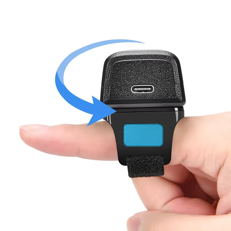 Scanner de código de barras sem fio Finger- Ring 2D com sensor de leitor de código de barras on-line Android