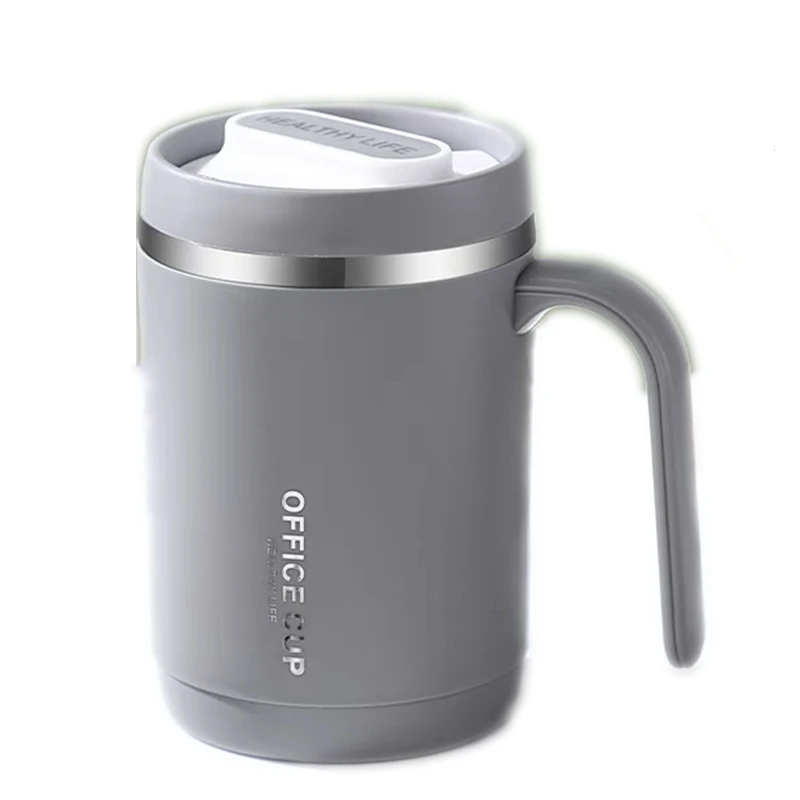 

500ml Grey Creative PP Liner Portable Office Large Capacity Covered Milk Coffee Cup Gift For Travel Domestic Coffeeware