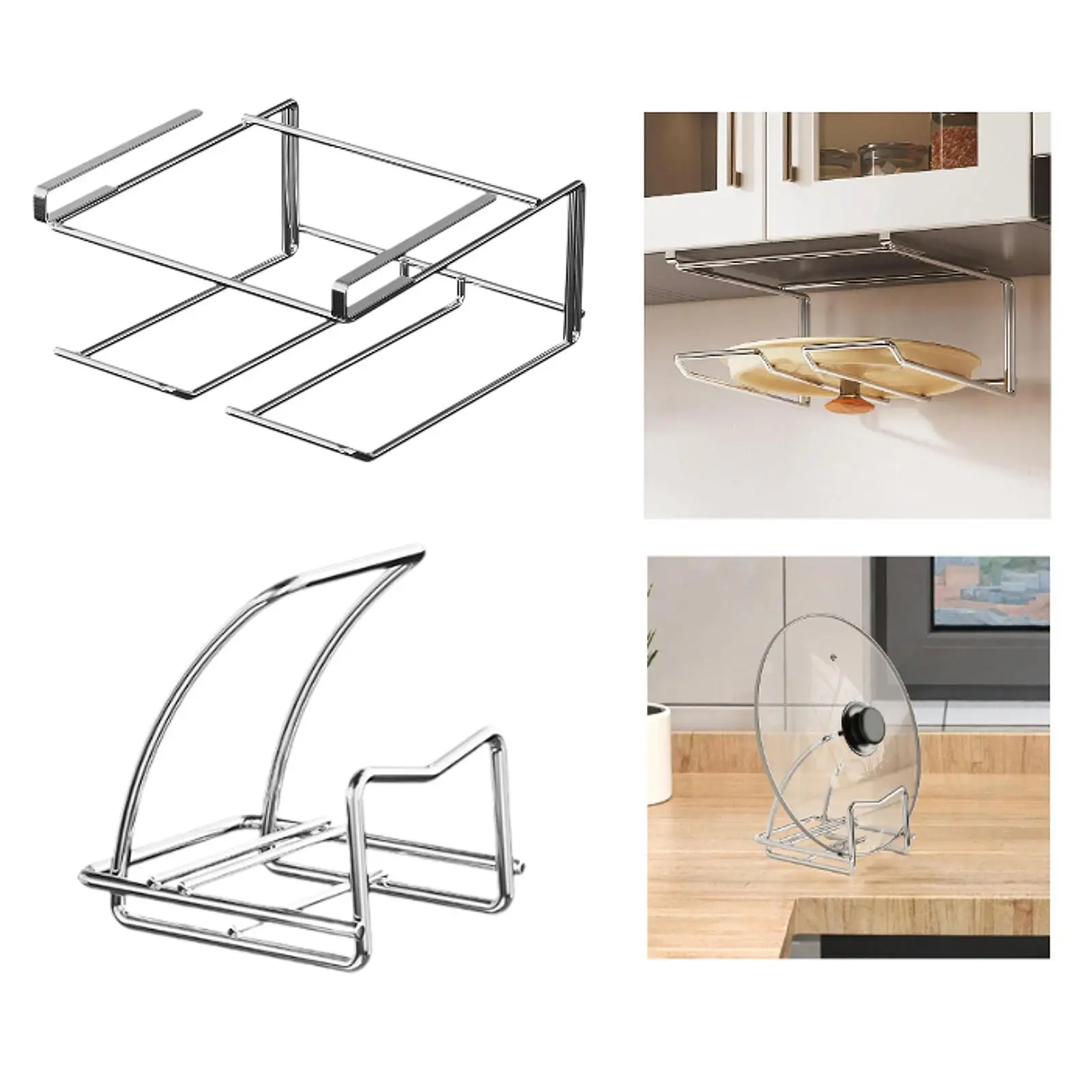 Pot Lid Organizer Rack Pot Lid Rack Cookware Holder Pot Lid Holder Chopping Board Organizer for Restaurant Pan Lids Cabinet