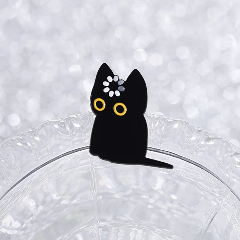 Black Cat Void Loading Enamel Pins Cartoon Kitten Memes Brooch Lapel Badges Fun Animals Jewelry Gift for Friends image 4