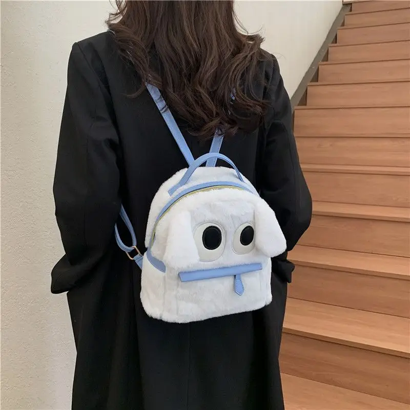 حقيبة ظهر يابانية لطيفة على شكل رسوم كرتونية للنساء حقيبة ظهر صغيرة إبداعية ممتعة للسيدات متعددة الاستخدامات بسعة كبيرة من القطيفة Mochilas Mujer 2025