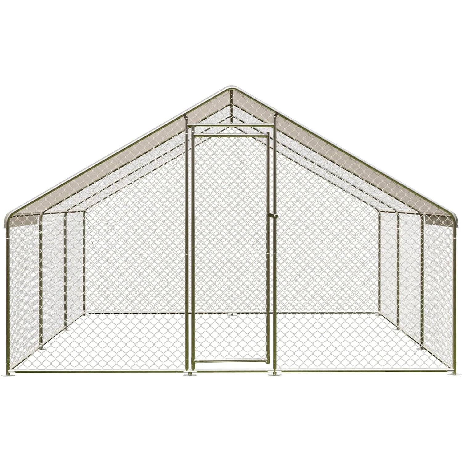 9.8X19.7X6.6FT Large Metal Chicken Coop Poultry Cage with Waterproof  Anti-Ultraviolet Cover for Ducks Geese Rabbits Outdoor