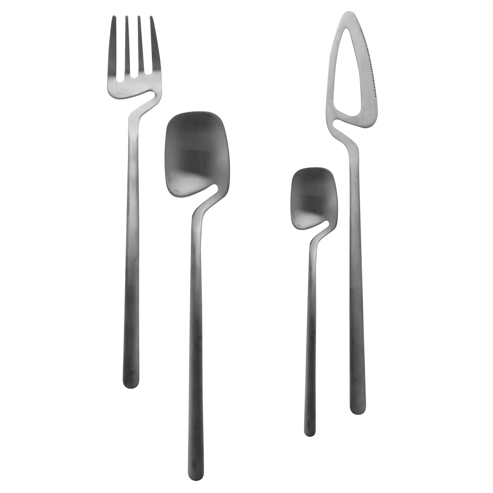 Matte Cutlery Set,Stainless Steel Dinner Tableware,Flatware Set,Knife Fork Spoon Dinnerware Set Party Set(4 PCS)-B09B