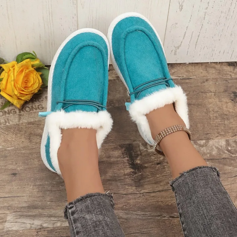 حجم كبير 2025 الشتاء نمط جديد الأوروبية والأمريكية أحذية الثلوج سميكة سوليد مع دفء الصوف ، أحذية قطنية كبيرة الحجم للنساء #2