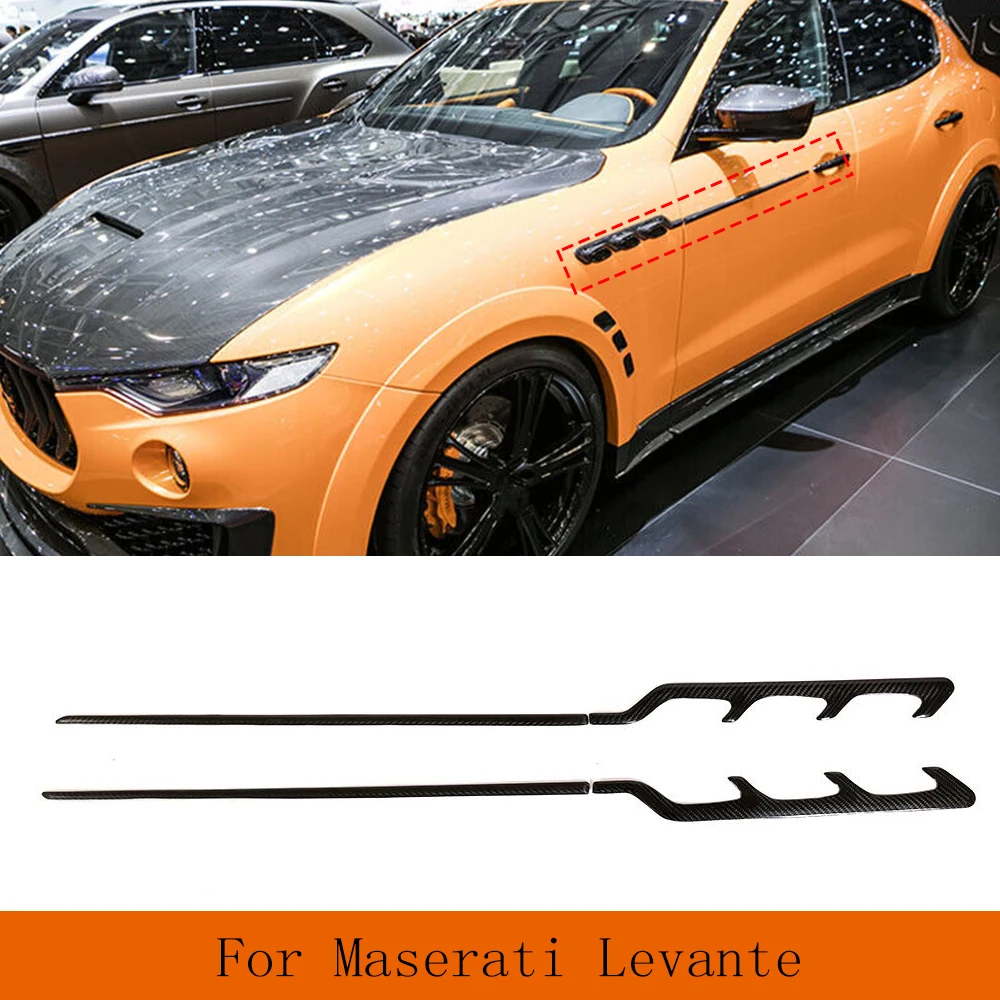 

4PCS Side Fender Air Vents Strip For Maserati Levante Coupe Base Sport S Sport Diesel 2017 2018 Real Carbon Fender Vents Trim