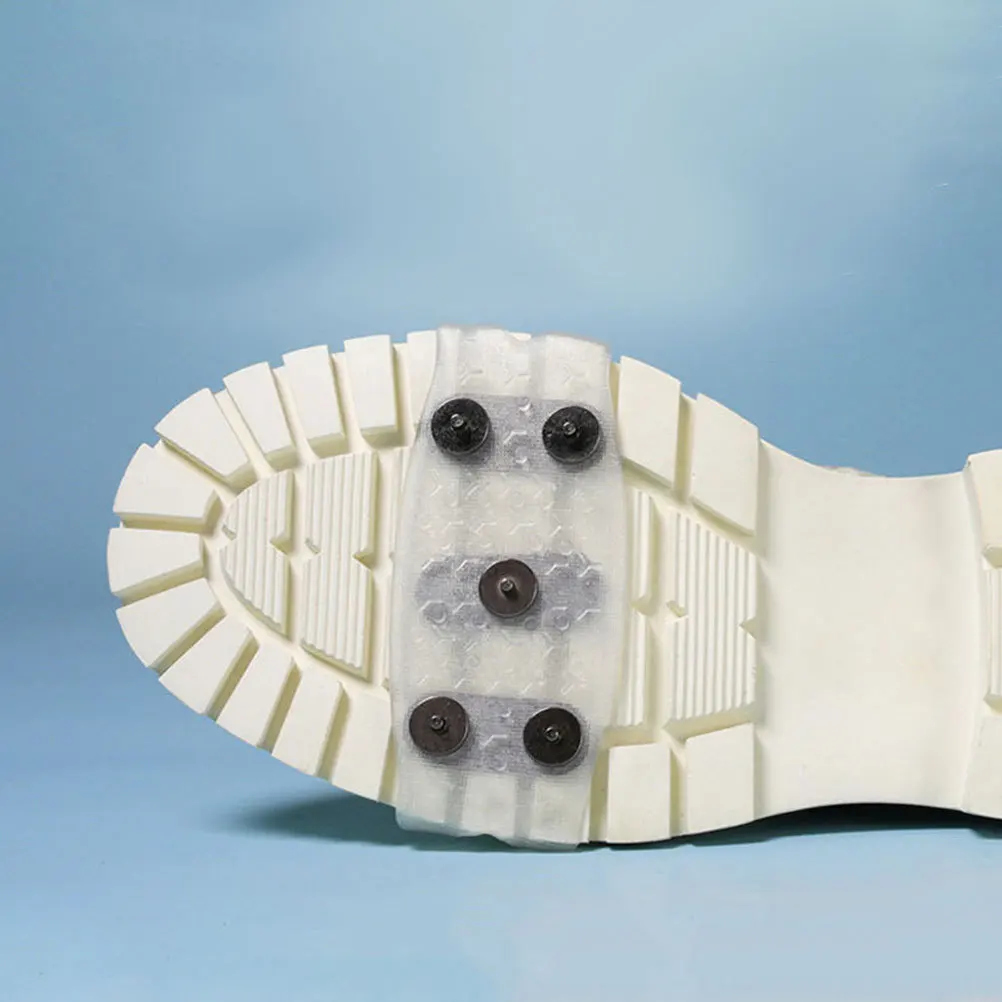

2Pcs Shoes Ice Grippers Reusable Anti-Slip Covers Flexible Rubber Band with Hard Spikes Fit All Footwear for Walking Jogging