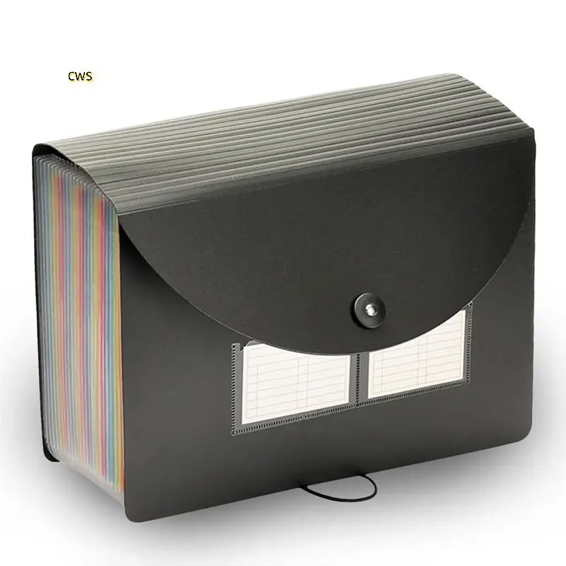 24 Pockets Expanding File Folder With Blank Labels, File Organizer With Expandable Cover, Accordion File Organizer