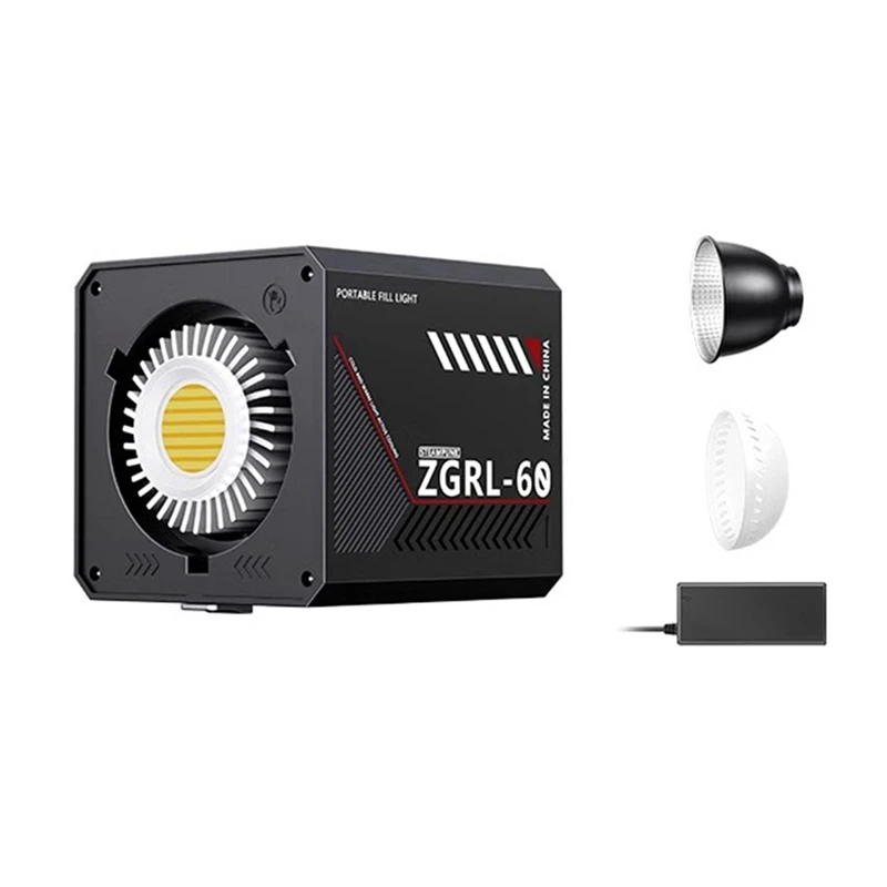 60W LED Handheld Video Light Bi-Color 2800K-6500K COB High Power Fill Light Portable Live Broadcast Fill Light EU Plug-AT35 view 2