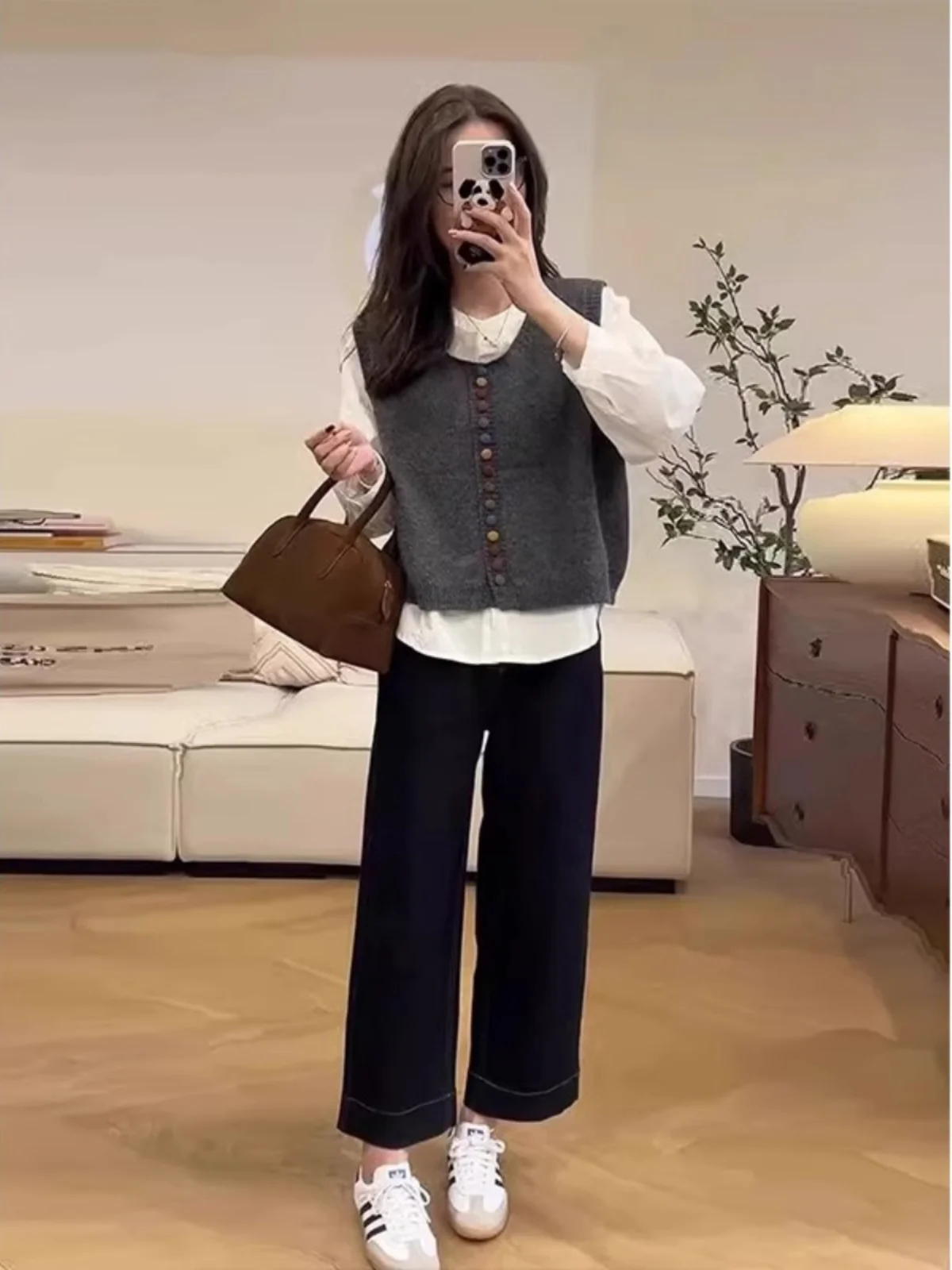 

Женский вязаный жилет Sli в стиле ретро, многослойный, модный, омолаживающий, свободного кроя, с пуговицами, для весеннего сезона