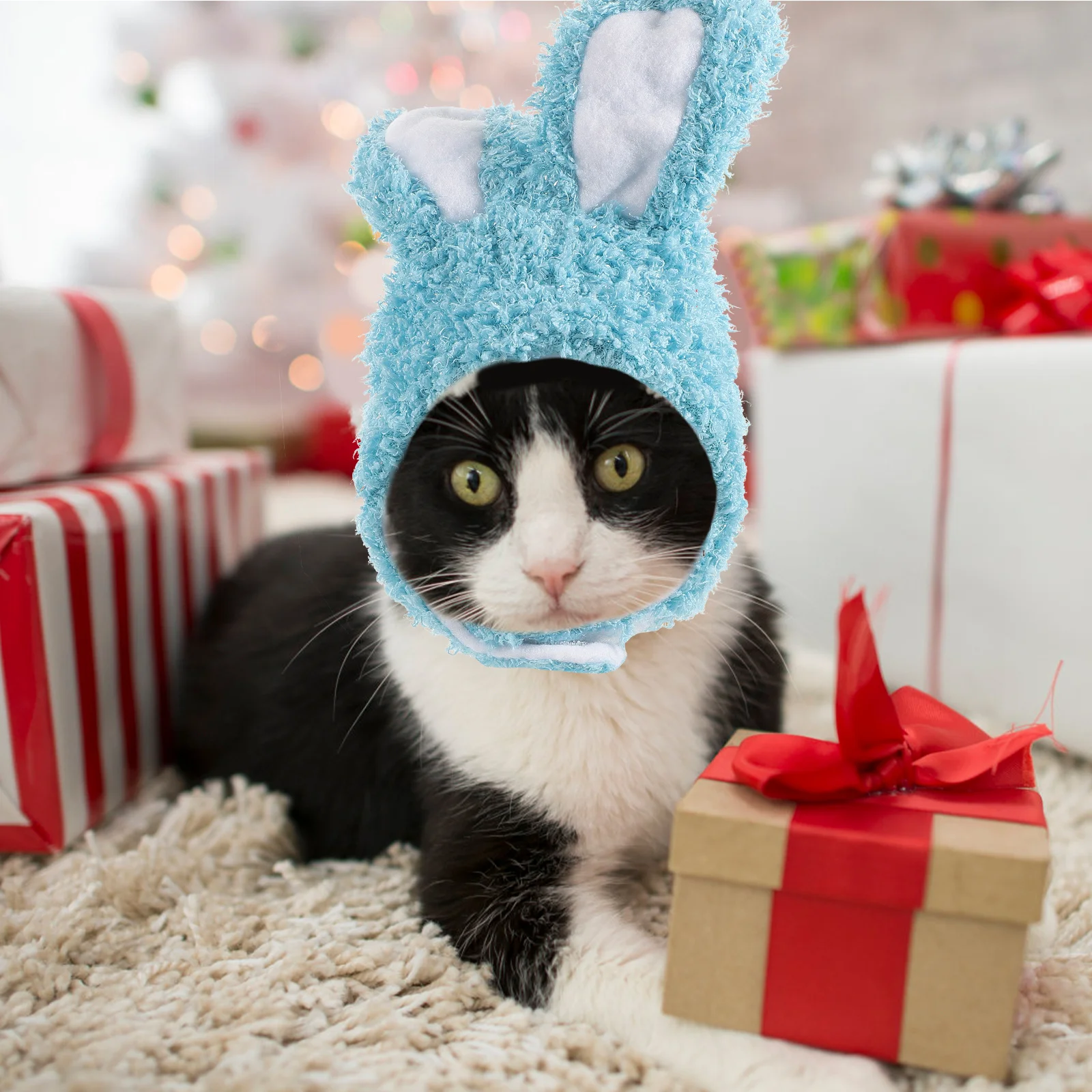 

Lovely Bunny Hat for Cats Dogs Pet Costume Cap Small Animals Easter Party Halloween Christmas Parade Outfit