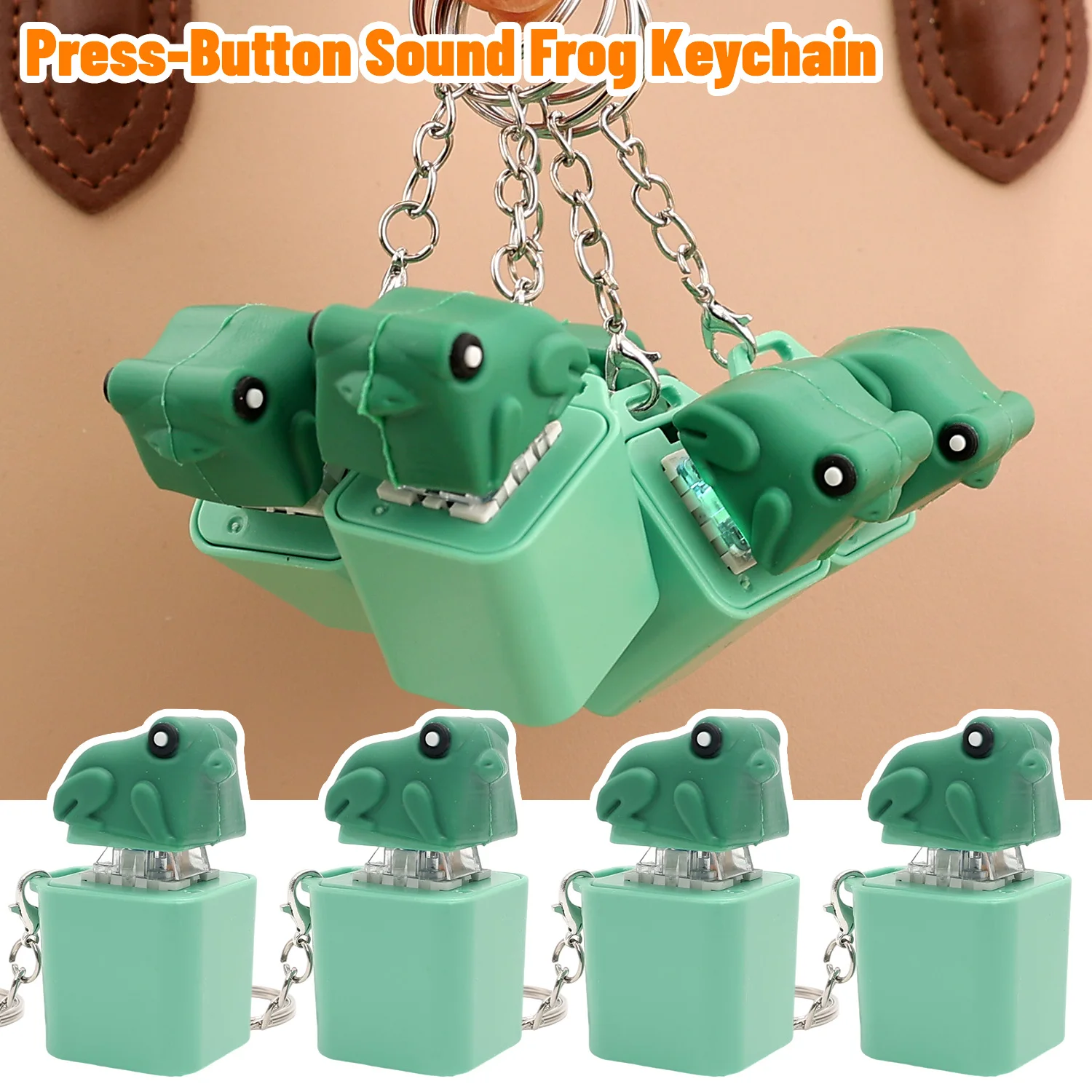 مضحك كروكينج الضفدع المفاتيح الإبداعية الضفدع لوحة المفاتيح تململ انقر الضفدع الصوت المفاتيح مع ضوء LED لسلاسل المفاتيح الإغاثة الإجهاد